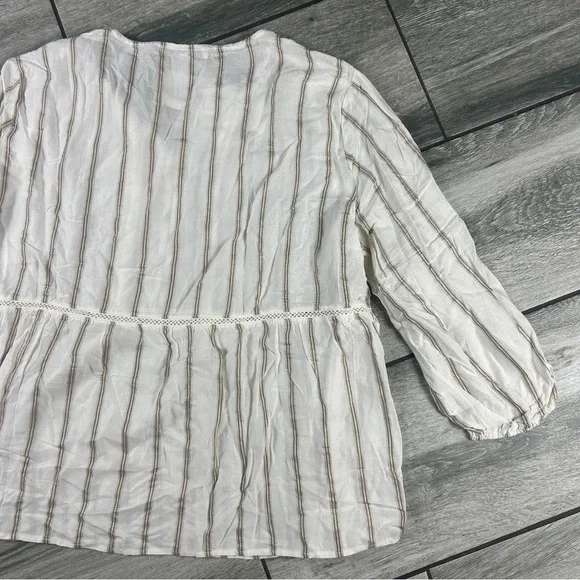 Fever Cream and Brown Striped Long Sleeve Top - Picture 10 of 12